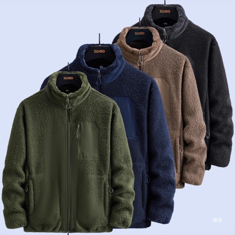 Winter New Outdoor Sports Fleece Jacket for Men, Large Size, Teddy Fleece, Thickened Lamb Wool, Men's Warm Coat Winter New Outdoor Sports Fleece Jacket for Men, Large Size, Teddy Fleece, Thickened Lamb Wool, Men's Warm Coat