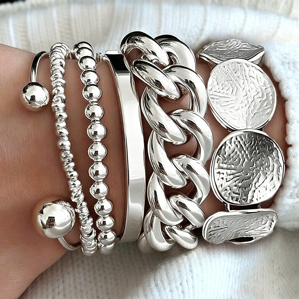 Europa y los Estados Unidos venta cruzada espejo abierto amplio borde pulsera personalidad exagerada pulsera brillante pulsera acrílica
