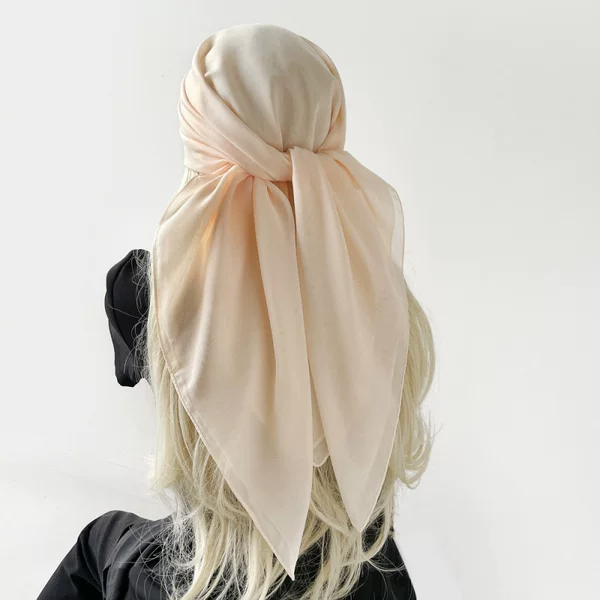 Pearl Chiffon Turban Women's European and American Turban Shawl Solid Color Silk Scarf Malaysian Turban
