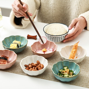 Japanese-style Dim Pot Plate Ceramic Small Plate Snack Plate Snack Plate Household Small Dishes Seasoning Plate Dip Dip Plate Tableware