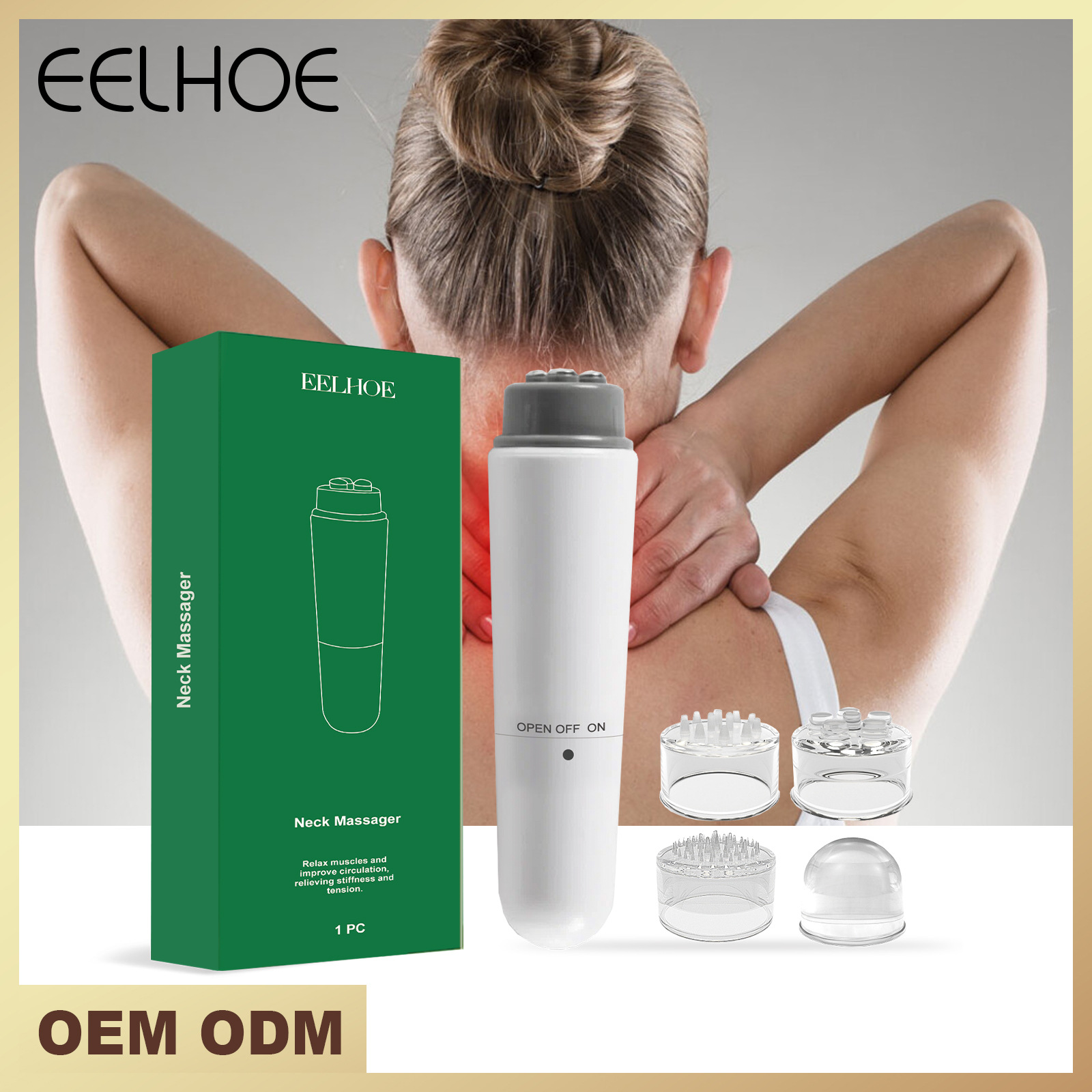 Eelhoe Neck Skin Massager Targets Shoulder and Neck Discomfort, Boosts Vitality, Gentle and Soft Care Massager