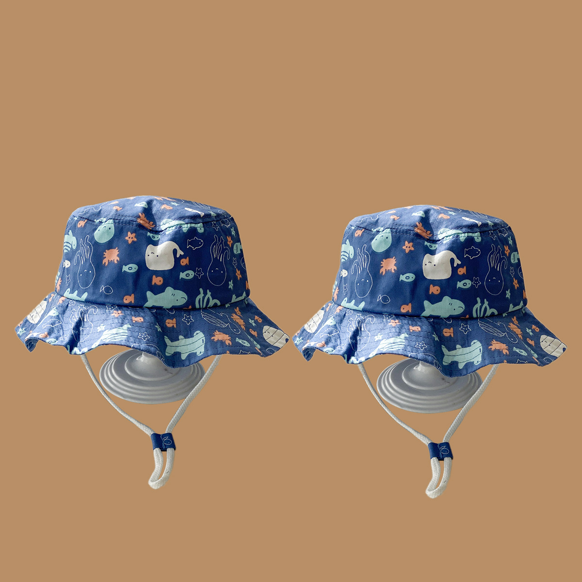 Korean Fashion Windproof Children's Cute Marine Life Fisherman Hat display picture 1