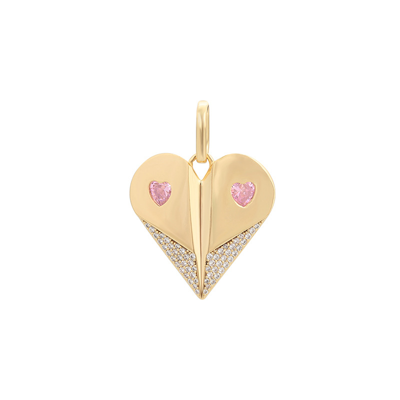Xuping Europa y los Estados Unidos amor transfronterizo colgante de aleación de cobre chapado 14k color incrustado joyas artificiales de color colgante al por mayor mujeres