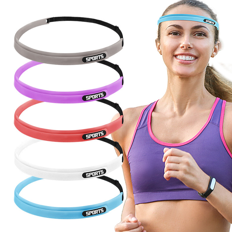 Sports and Fitness Imitation Silicone Sweat-Guided Headband Basketball Running Marathon Headband Adjustable Sweat-Wicking Antiperspirant Headband