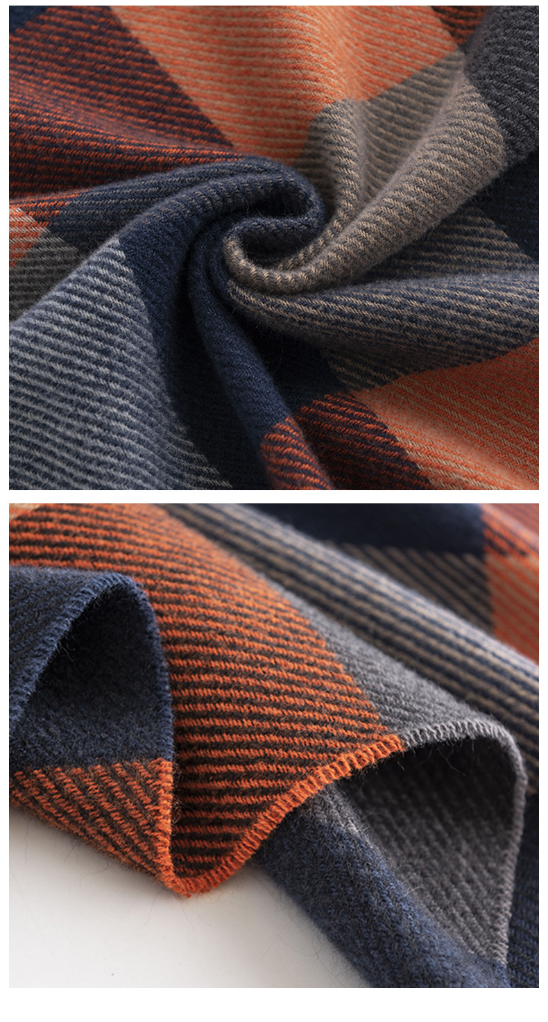 sciarpa da uomo in cashmere imitazione scacchiera inverno pendolarismo protezione dal freddo collo bavaglino semplice scialle caldo_voghion.com