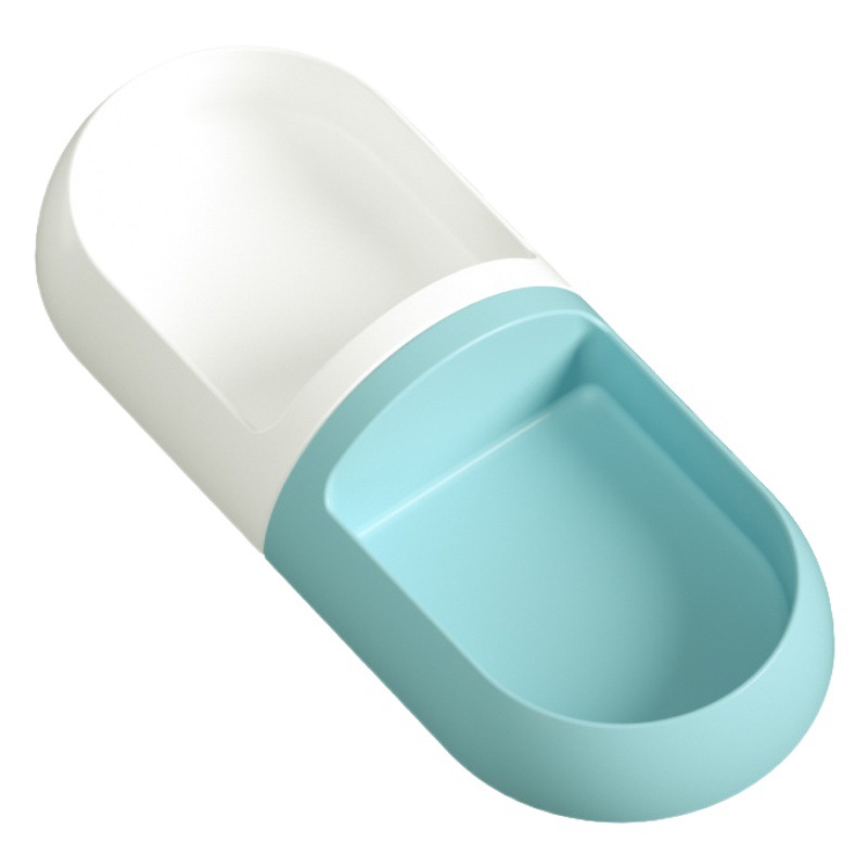 Nuevo gato de plástico tazón combinado Cápsula de color a juego doble tazón oval gato y perro cuenca de alimentación suministros para mascotas al por mayor