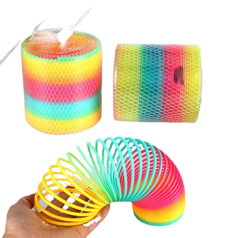 New large rainbow ring stalls square hot selling toys 8.7*9 rainbow ring spring hoop hula hoop wholesale