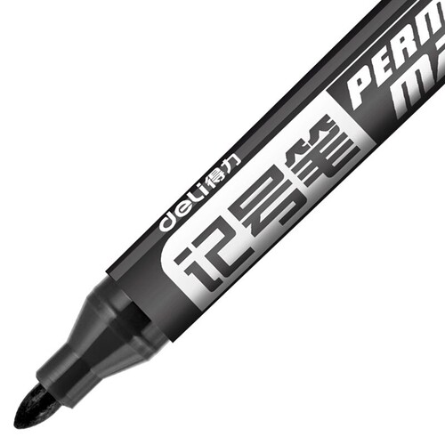 Deli thickened oil-based marker promotional office stationery large-head pen logistics mark marker pen three colors optional
