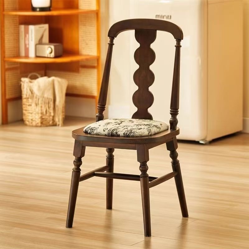 Sillas de comedor de madera maciza estilo medieval retro francés sillas de comedor de madera maciza sillas de respaldo de banco