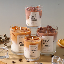 抹茶果冻蜡冰咖啡杯香薰卧室香氛无烟蜡烛浪漫情调氛围感香氛批发