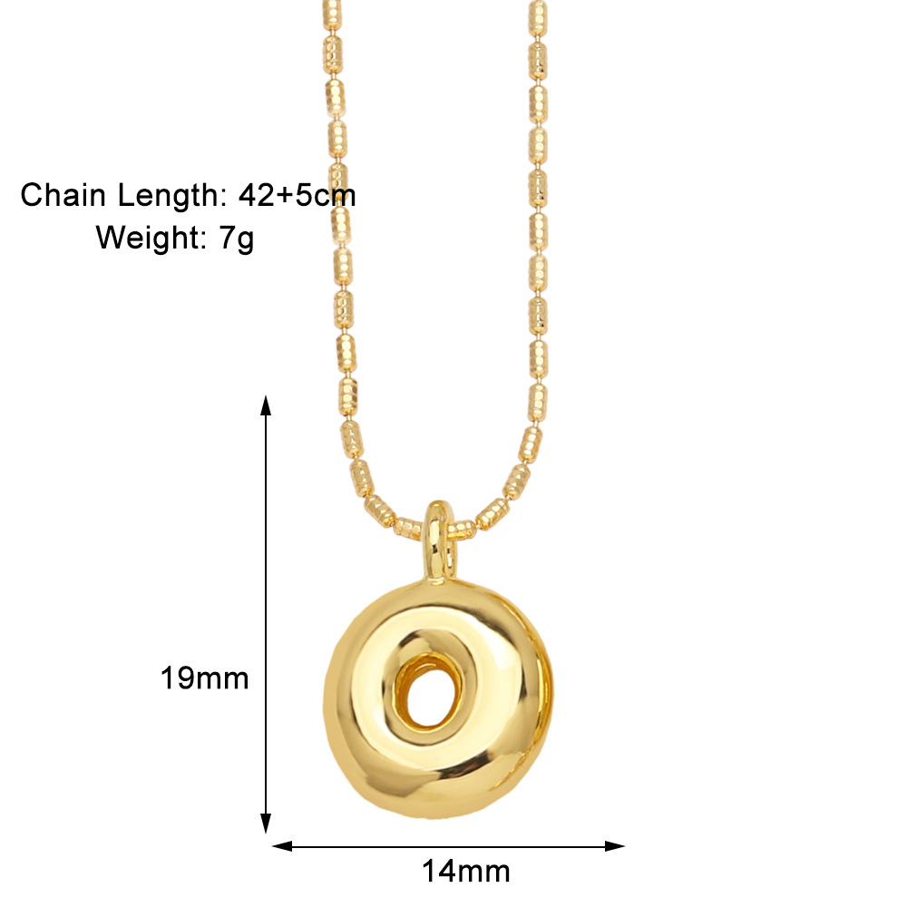 10g Weight Gold Plated Plating Material Pendant Necklace Classification 1 Piece Quantity Daily, Street Occasion Copper Material Letter Pattern Unisex Gender Simple Style Style Copper Gold Plated Simple Style Letter Pendant Necklace 16