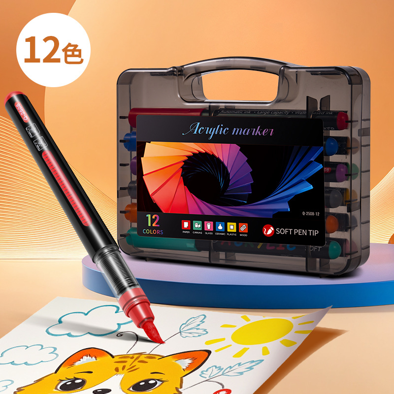 Nuevo tipo líquido directo de acrílico marcador de color plegable para estudiantes de jardín de infantes no tóxico pintado de arte marcador especial