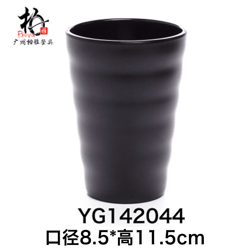 A5 taza de agua de melamina negra taza de licor coreano matado taza de bebida de porcelana caliente taza de menú de rosca de cebada