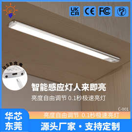 跨境卧室充电式无线人体智能感应橱柜灯免安装人走灯灭衣柜厨房灯