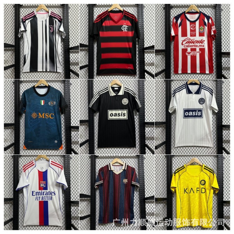 25-26 Club's New Football Jerseys, Barcelona and Juventus Oasis Collaboration Short-Sleeve Jerseys, Popular Cross-Border Items