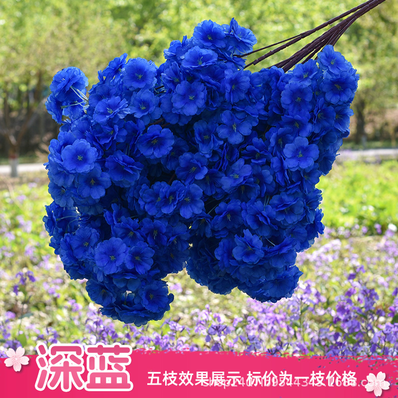 Simulación de flores de cereza flores de melocotón flores de pera flores de ciruela flores de bodas flores falsas vid decoración jardín balcón red de manglares paisaje de pared