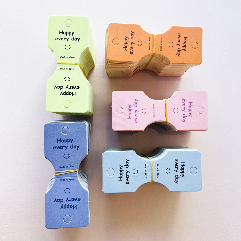 3.8*9.3卡通发绳卡纸彩色字母对折卡纸发夹卡纸发饰皮筋头绳卡纸