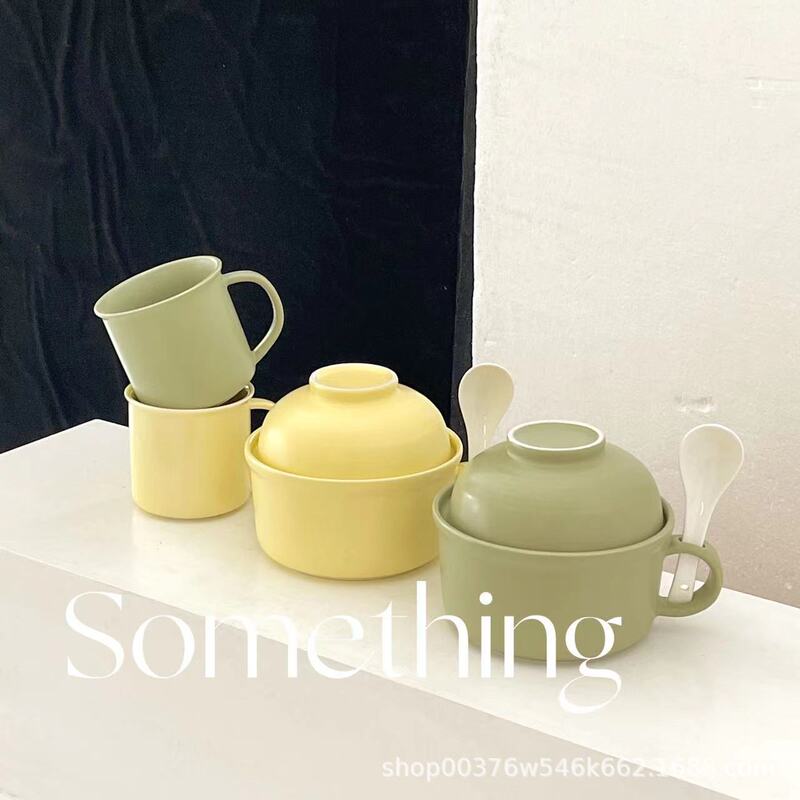 Ceramic Instant Noodle Bowl Nordic Simple ins Style Double Ear Bowl with Lid Salad Bowl Large Rice Bowl Soup Bowl Tableware Dishes Ceramic Instant Noodle Bowl Nordic Simple ins Style Double Ear Bowl with Lid Salad Bowl Large Rice Bowl Soup Bowl Tableware Dishes
