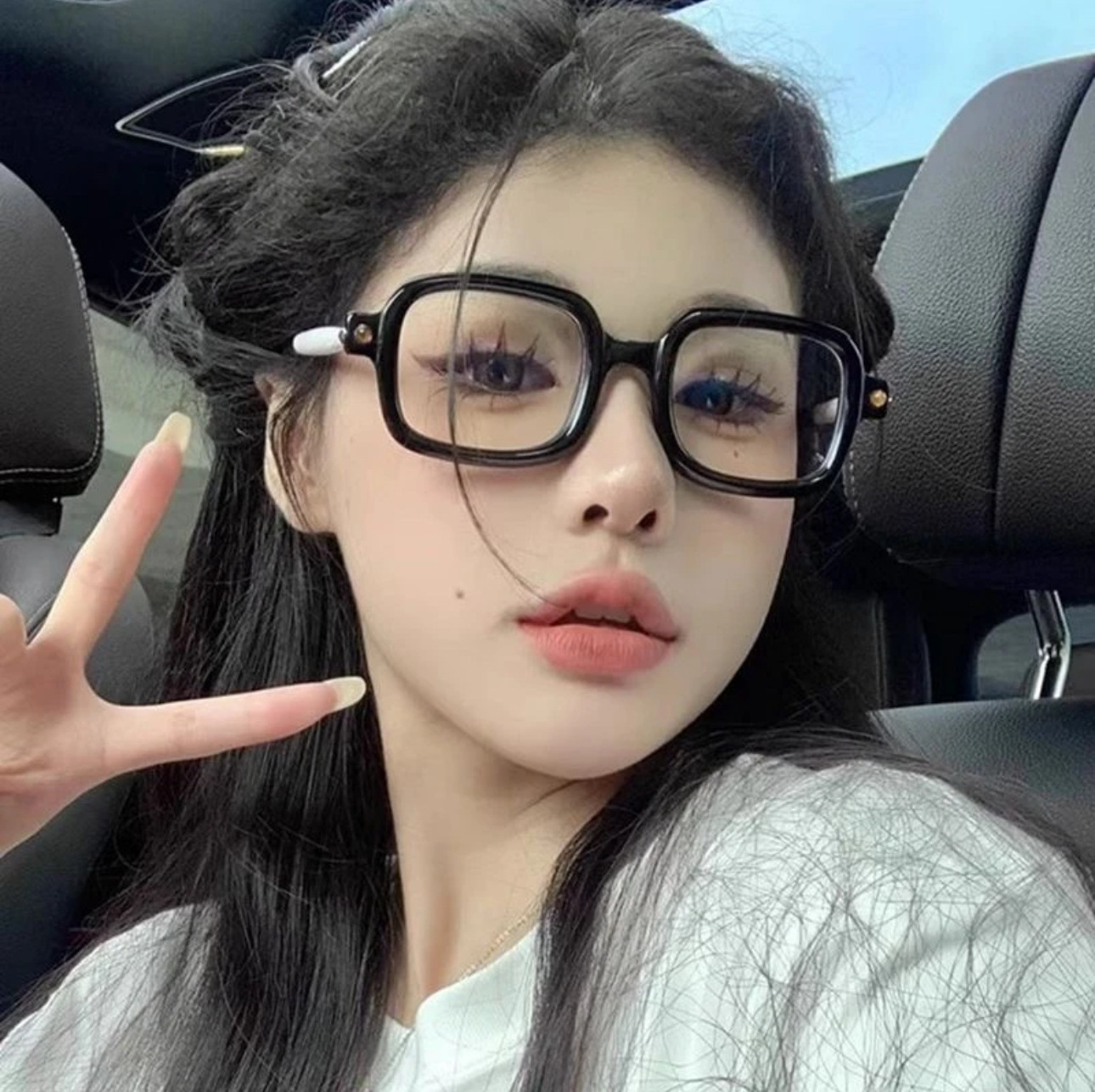 Versión coreana de las gafas de lectura literarias de estilo ins, marco grueso, gafas de moda de estilo occidental