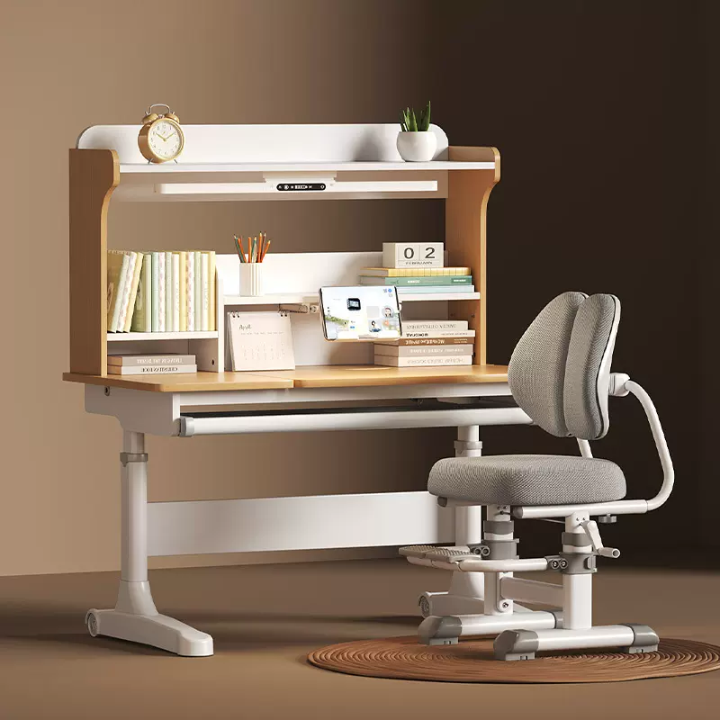 儿童学习桌小学生书桌可升降护眼写字桌实木作业桌子家用桌椅套装