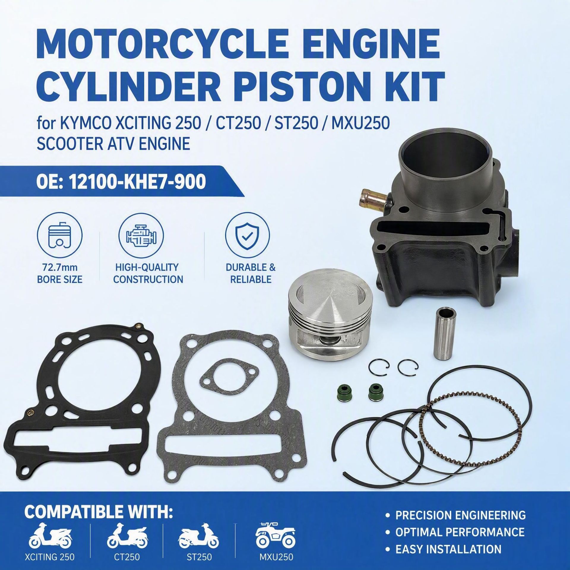 Racing 250 motorcycle engine cylinder is suitable for MXU250 Kymco250 CT250 ATV ST250