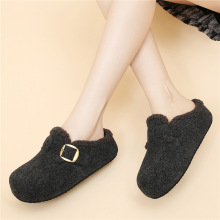 加绒保暖厚底包脚趾棉鞋2025新款可外穿冬季一脚蹬棉拖女鞋休闲鞋