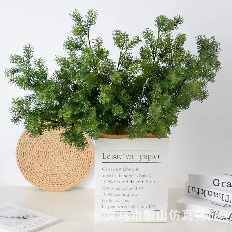 仿真绿植蓬莱松假松针盆景配件美人松造景软装配材绿植人造花装饰