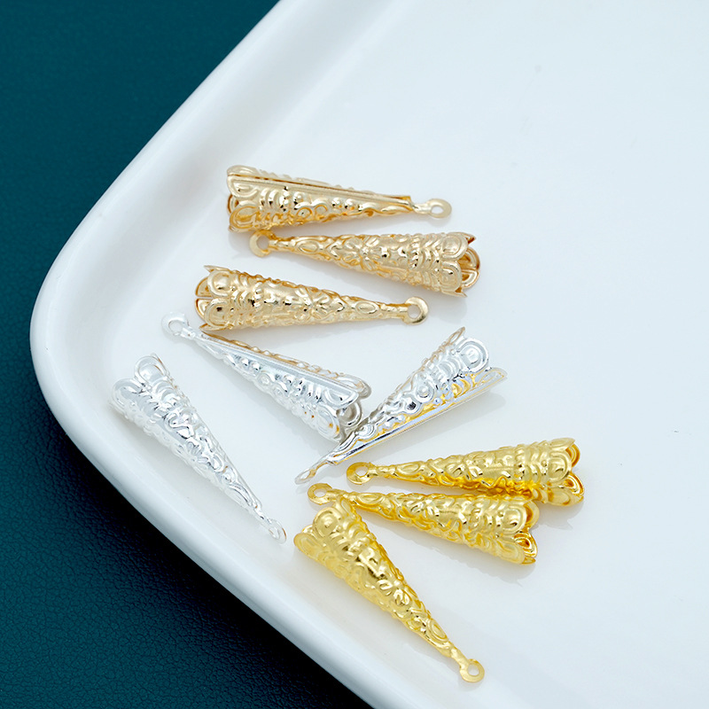 Miao Silver Pieces Miao Jewelry Minority Collar Earrings Accessories Accessories Accessories Exquisite Flower Horn