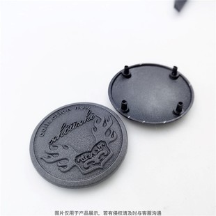 Black Gold Curved Zinc Alloy Gift Box Trademark Stereo Stamped Aluminum Plate Sandblasting Round Logo Nameplate Customization