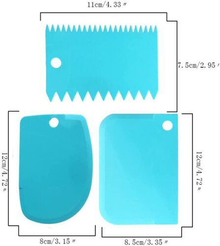Factory Direct Supply Colorful Slotted Spatula Set Cream Plastic Spatula Cake Slice Knife Durable and Easy to Clean