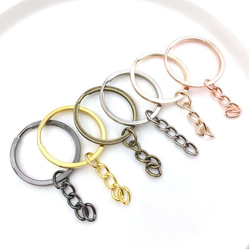 1 個 25/30 ミリメートルキーリングチェーンマルチカラーオプションキーホルダー鉄キーリング diy 基本ジュエリーアクセサリー|undefined