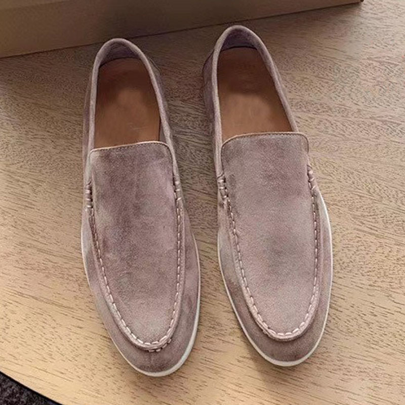 New New Genuine Leather Flat Slip-On Casual Versatile Loafers Women's British Style Single Men's Shoes_vogvips.com