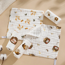 婴儿毛巾纱布新生儿口水巾儿童方巾宝宝童巾a类洗脸洗澡吸水柔软