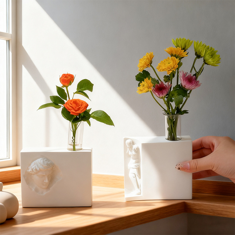 Scandinavian Style David Art Test Tube Vase Ornaments Living Room Flower Arrangement Office Pothos Water Culture Plant Vessel