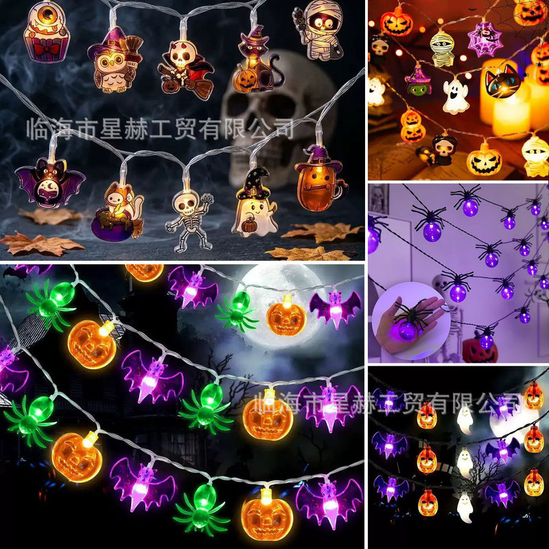 Halloween Light String Witch Hat Light String Ghost Bat Spider Skull Decorative Light Halloween Pumpkin Led Light Halloween Light String Witch Hat Light String Ghost Bat Spider Skull Decorative Light Halloween Pumpkin Led Light