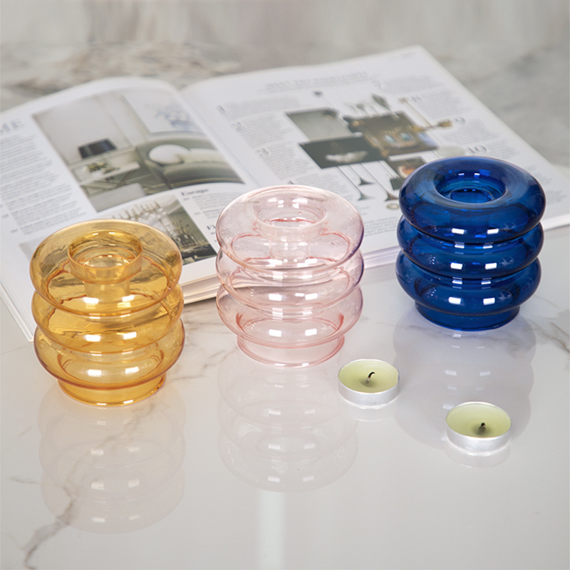 Retro creativo simple moderno cristal candelabro hogar sala de estar comedor Mesa romántica con velas adornos