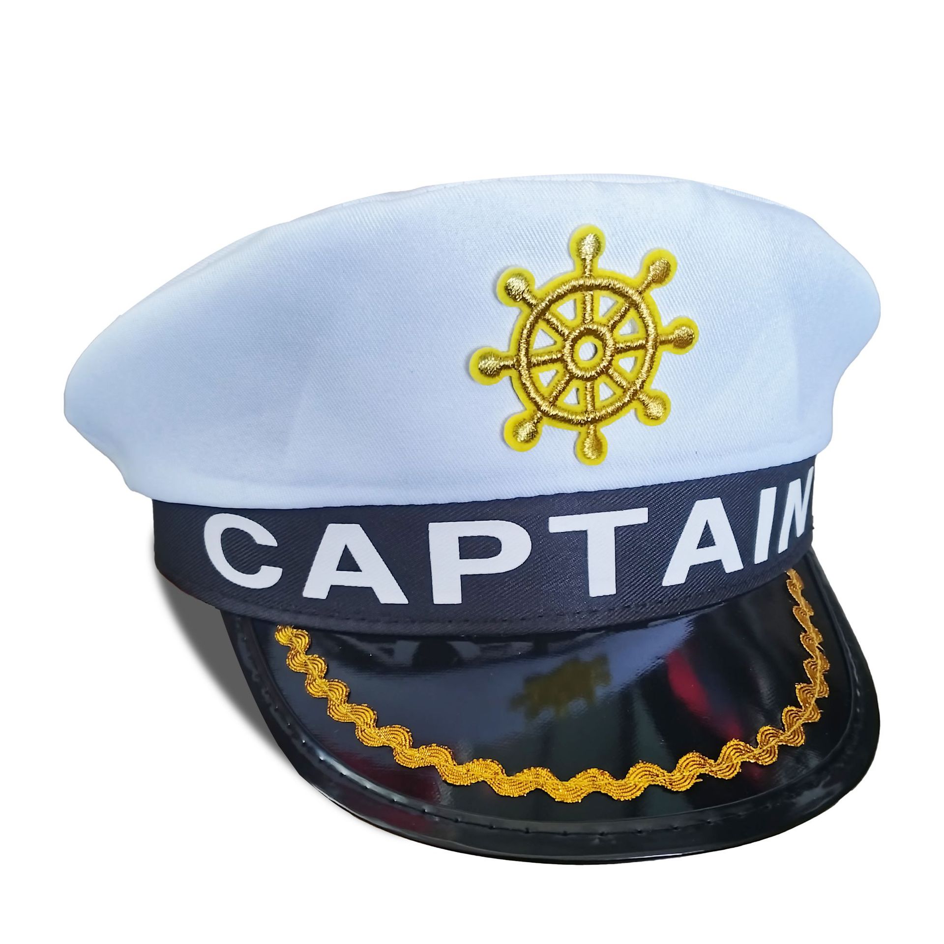 徽标刺绣成人船长帽狂欢万圣诞节日派对表演CAPTAIN字母海军帽子