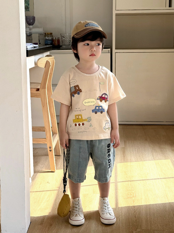 男の子 Tシャツ半袖子供夏服夏薄い 2025 新しい赤ちゃん男の子半袖 Tシャツトレンディな子供服|undefined