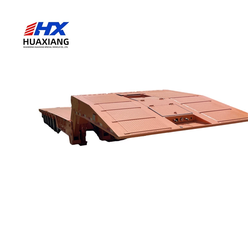 Специальный низкорамный прицеп с гидравлическим складным шарнирно-сочлененным механизмом, усиленный низкорамный прицеп для перевозки техники и оборудования