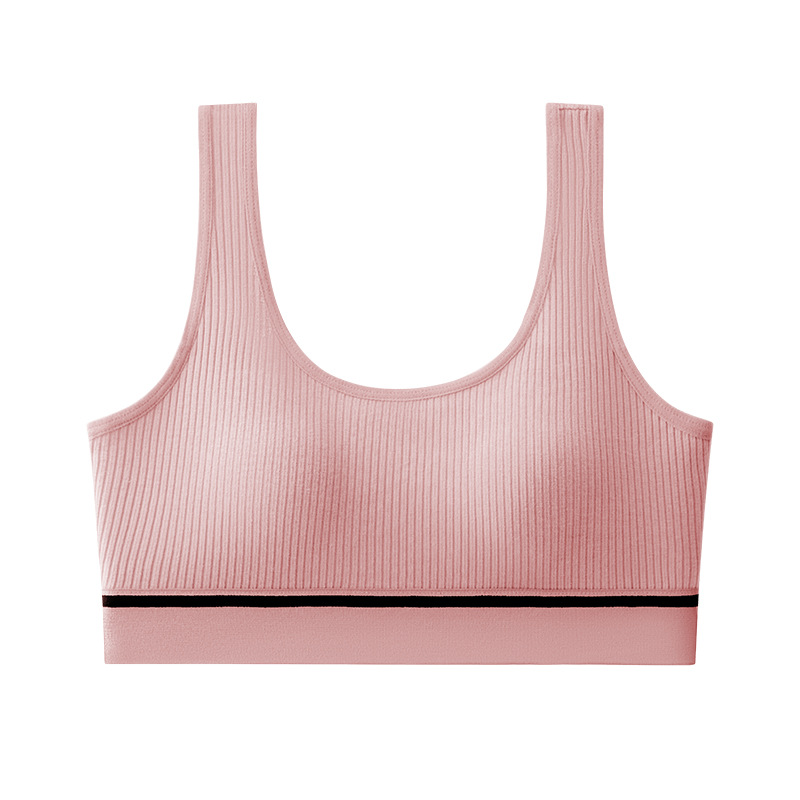 Cross-border belleza de la ropa interior de espalda, sujetador deportivo con rosca de tornillo, absorción de sudor, transpiración, uso exterior con cinturón de algodón para limpiar el pecho