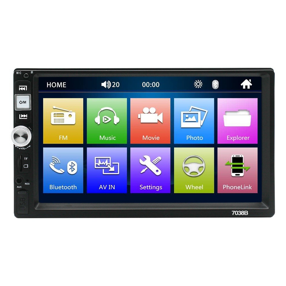 Transfronterizo 7038B coche reproductor USB tarjeta Música Radio Bluetooth manos libres MP3 reproductor corto