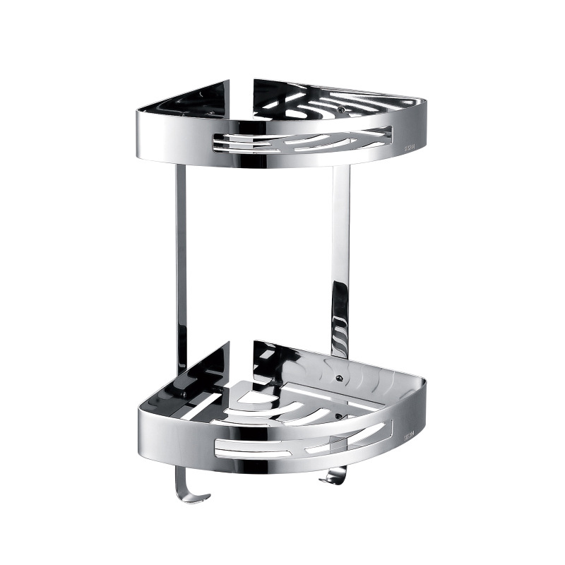 Estante de Baño de Acero Inoxidable, Estante Esquinero Triangular para Baño, Estante de Acero para Lavabo de Una o Dos Capas