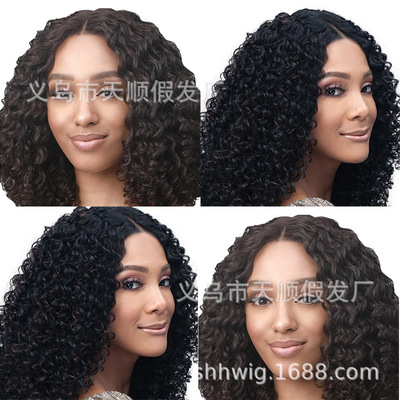 Europe and America Wig Africa fashion lady Wig Mid length version Wig Middle score Wig Manufactor wholesale On behalf of