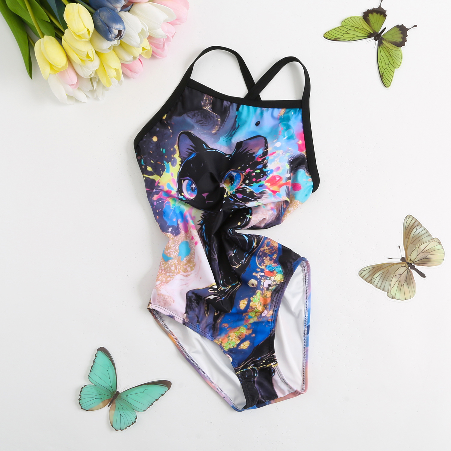 Single-Layer Lycra 2026 Professional Competitive One-Piece Triangle High-End Swimming Pool Low-Cut Hot Spring Swimsuit with Chest Pad