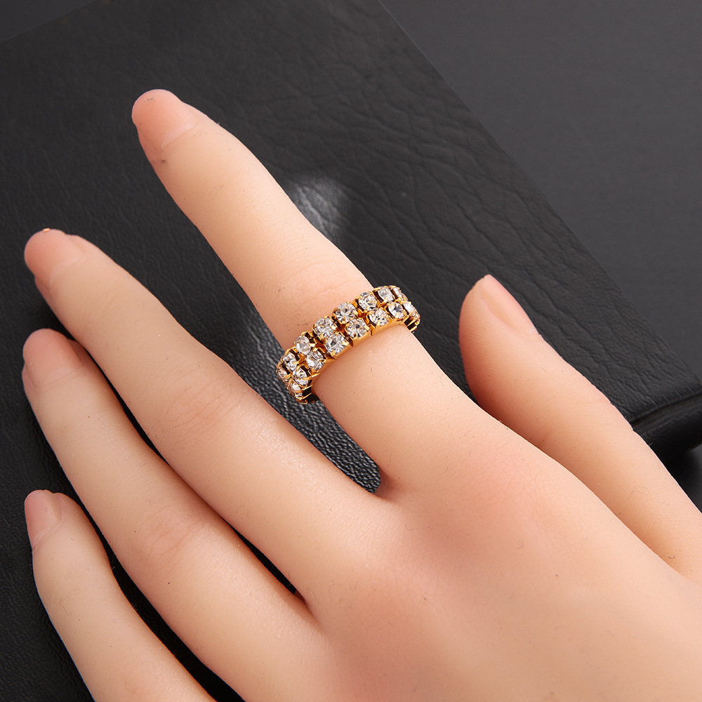 Luxury Five-row Diamond Elastic Ring For Men Designer Style_voghion.com