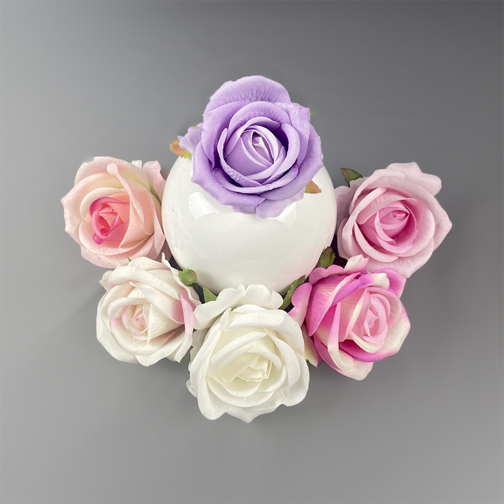 Simulación mini tela de terciopelo de diámetro de 7cm de rosa de alta simulación de cabeza de flor flor flor de pared flor de muñeca flor