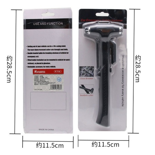 Vehicle-mounted metal safety hammer multi-functional escape hammer car window glass crusher broken window with cutter