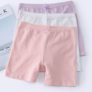 Girls' Safety Shorts Summer Leggings with Extra Protection, Mid to Large Children's Three-Point Anti-Exposure Thin Style