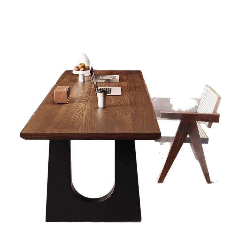 Mesa de comedor de madera sólida, mesa de escritorio de madera sólida, sala de estar, escritorio de computadora de madera de pino, mesa de madera sólida de estilo medieval.