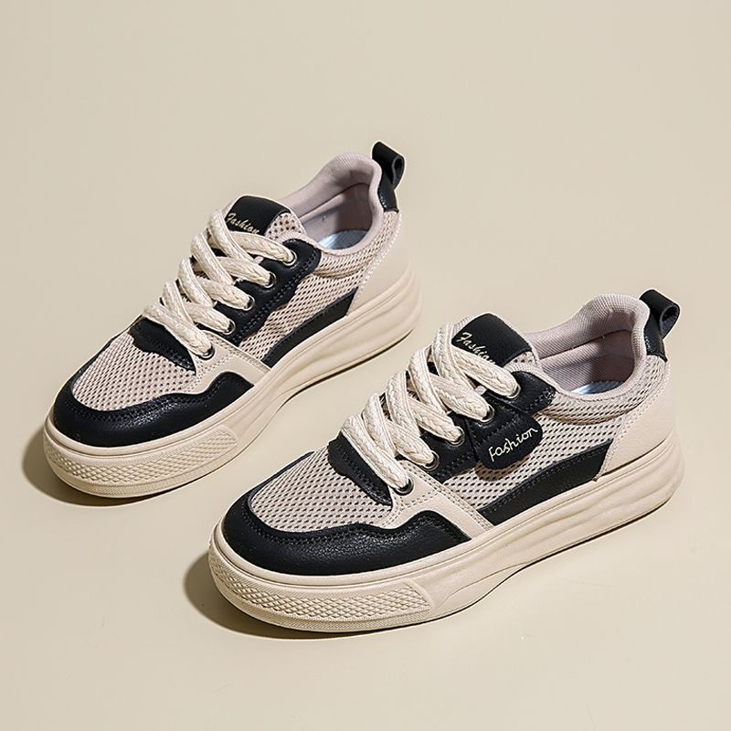 2025 zapatos de verano para mujer nuevos zapatos de lona transpirables para mujer, versión coreana de todo fósforo, plataforma deportiva y casual, zapatillas bajas, zapatos de moda